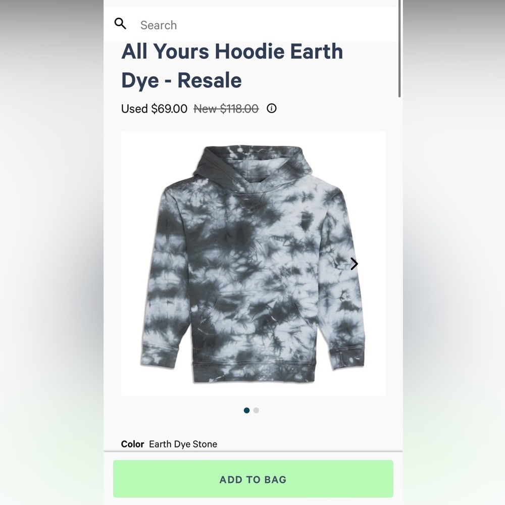 Lululemon All Yours Hoodie sweatshirt tie dye Size 12 in Earth Dye Stone